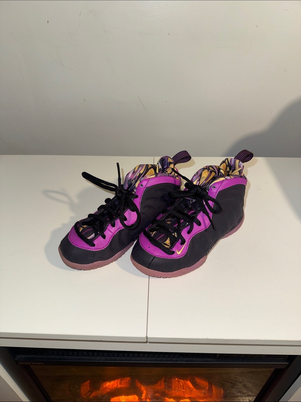 Nike Kids Purple and Black High-Top Sneakers